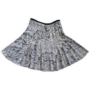 Vintage Tan, Beige + Black Paisley Skirt